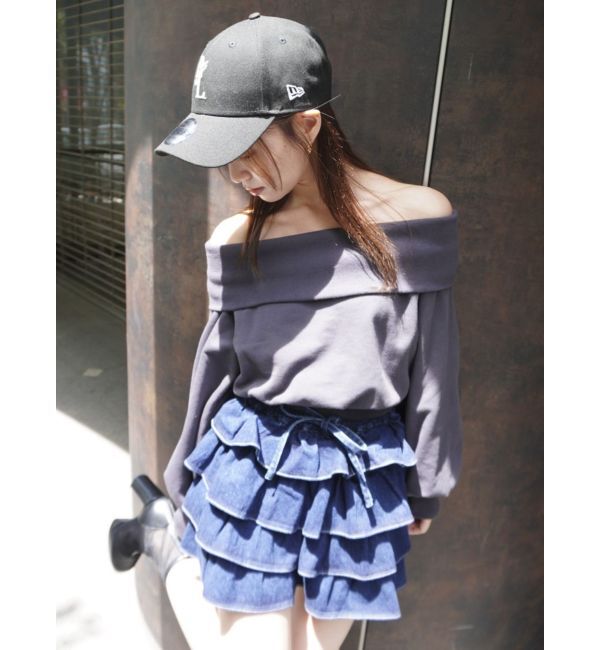 dazzlin「デコルテオープンスウェットトップス」|Tシャツ・カットソー|