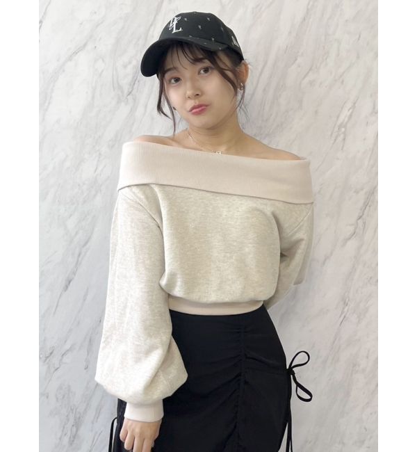 dazzlin「デコルテオープンスウェットトップス」|Tシャツ・カットソー|