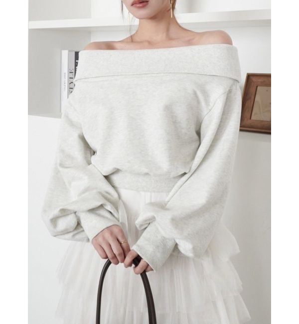 dazzlin「デコルテオープンスウェットトップス」|Tシャツ・カットソー|