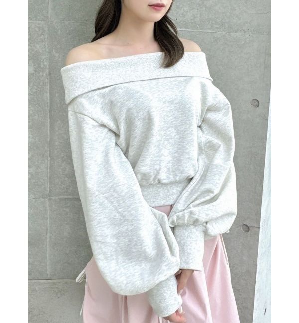 dazzlin「デコルテオープンスウェットトップス」|Tシャツ・カットソー|