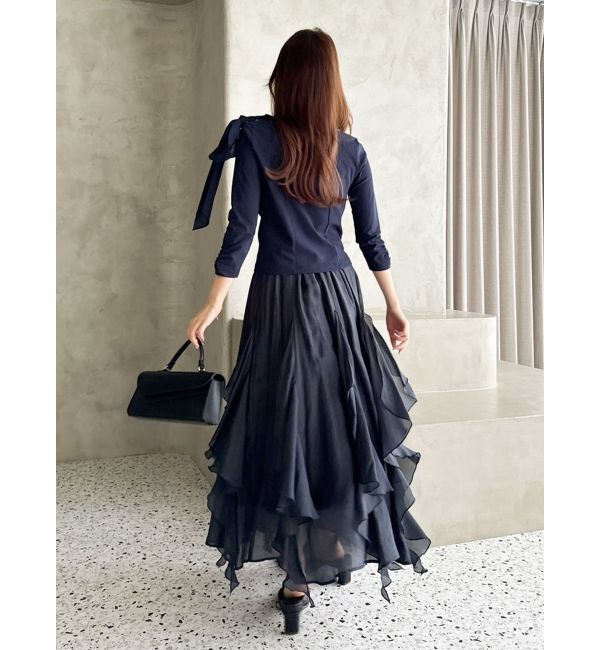 dazzlin「ネックドレープカットトップス」|Tシャツ・カットソー|