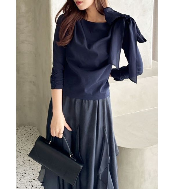 dazzlin「ネックドレープカットトップス」|Tシャツ・カットソー|