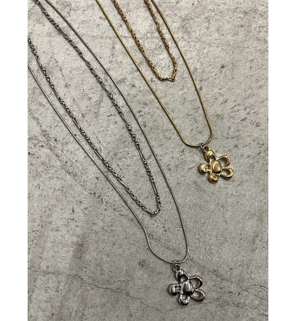 EMODA「フラワーモチーフダブルネックレス」|ネックレス|