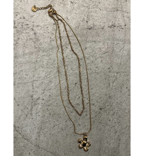 EMODA「フラワーモチーフダブルネックレス」|ネックレス|ゴールド