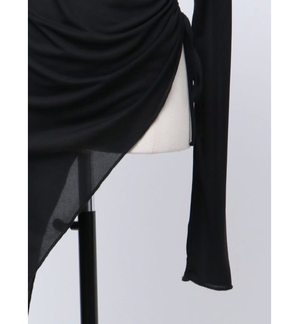EMODA「【VEQUM】ASYMMETRY SHEER LONG TOP」|Tシャツ・カットソー|