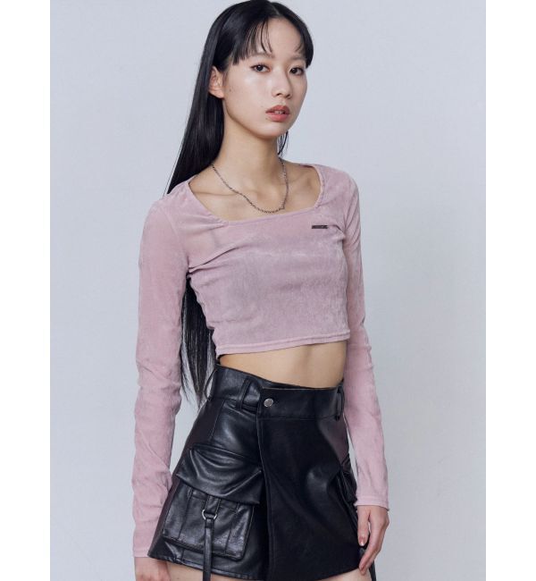 EMODA「シアーベロアプレートクロップトップ」|Tシャツ・カットソー|