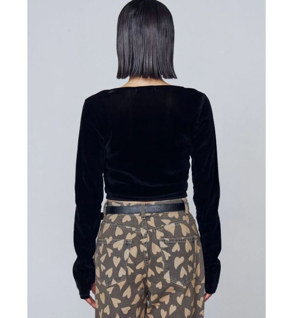 EMODA「シアーベロアプレートクロップトップ」|Tシャツ・カットソー|