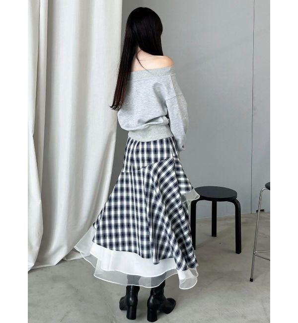 MERCURYDUO「異素材使いティアードスカート」|スカート|