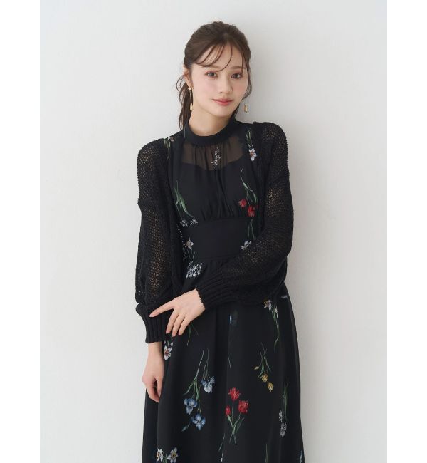 MERCURYDUO「透かし編みラメ混ボレロカーディガン」|カーディガン|