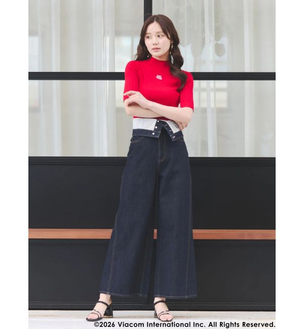 MERCURYDUO「【EMILY IN PARISコラボ】2WAYハイウエストワイドデニムパンツ」|その他|