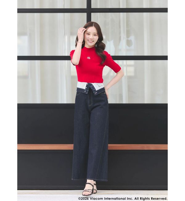 MERCURYDUO「【EMILY IN PARISコラボ】2WAYハイウエストワイドデニムパンツ」|その他|