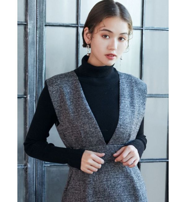 MURUA「ルーズネックミニマルタートル」|ニット・セーター|ブラック