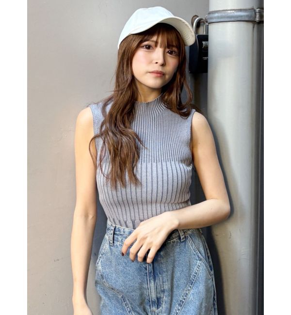 MURUA「リブデザインハイネックノースリーブニット」|ニット・セーター|