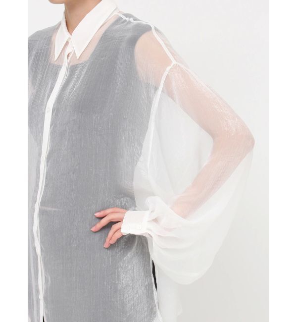 MURUA「ボリュームスリーブシャイニーシアーシャツ」|シャツ・ブラウス|