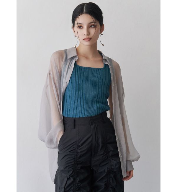 MURUA「ボリュームスリーブシャイニーシアーシャツ」|シャツ・ブラウス|