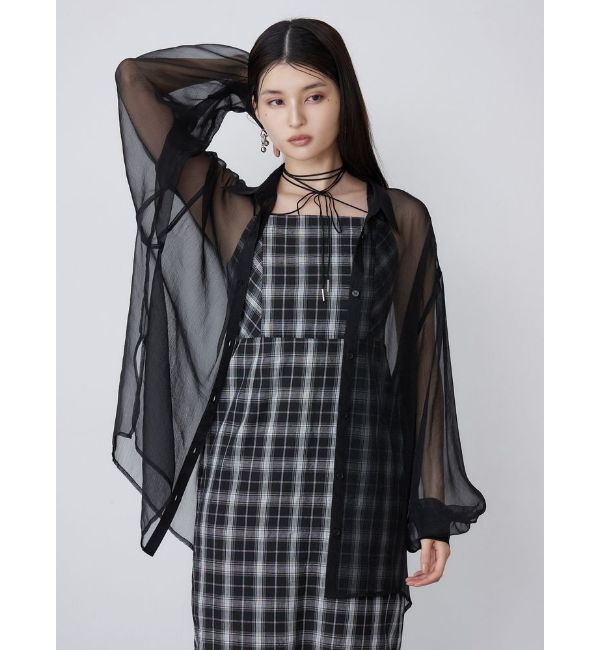 MURUA「ボリュームスリーブシャイニーシアーシャツ」|シャツ・ブラウス|
