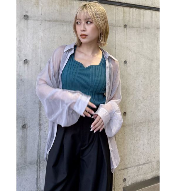 MURUA「ボリュームスリーブシャイニーシアーシャツ」|シャツ・ブラウス|