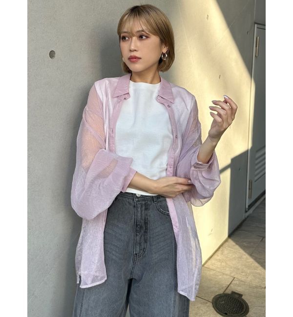 MURUA「ボリュームスリーブシャイニーシアーシャツ」|シャツ・ブラウス|