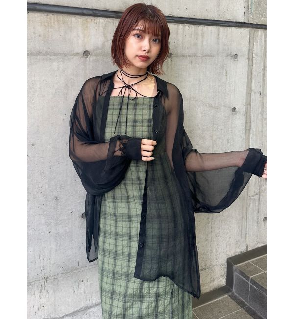 MURUA「ボリュームスリーブシャイニーシアーシャツ」|シャツ・ブラウス|