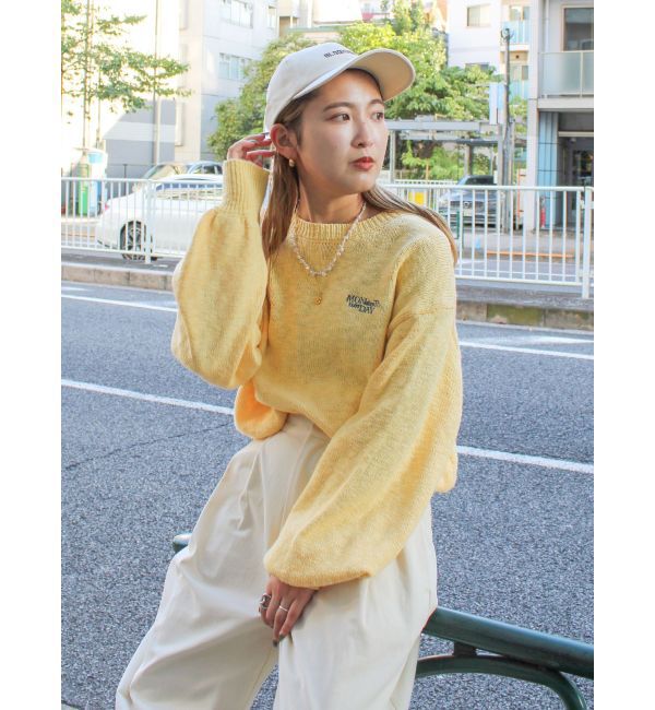 Ungrid「【WEB限定】エンブロイダリーコットン混スラブニット」|ニット・セーター|