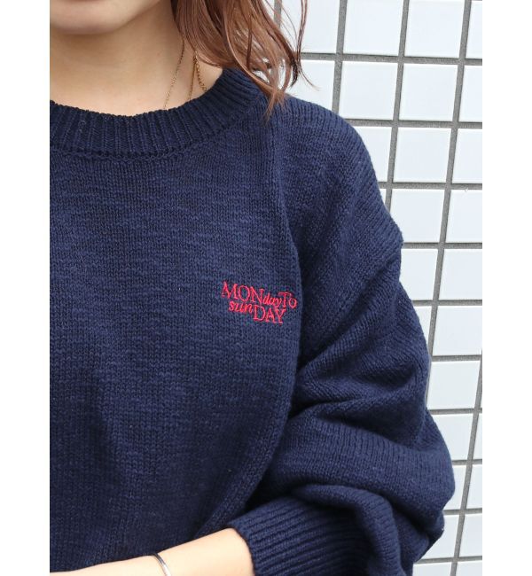 Ungrid「【WEB限定】エンブロイダリーコットン混スラブニット」|ニット・セーター|