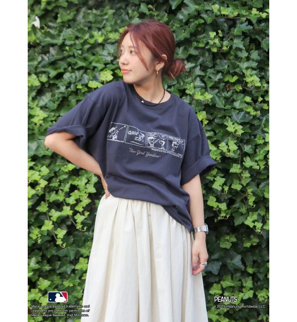 Ungrid「【MLB&times;PEANUTS】ロゴTee」|Tシャツ・カットソー|ネイビー