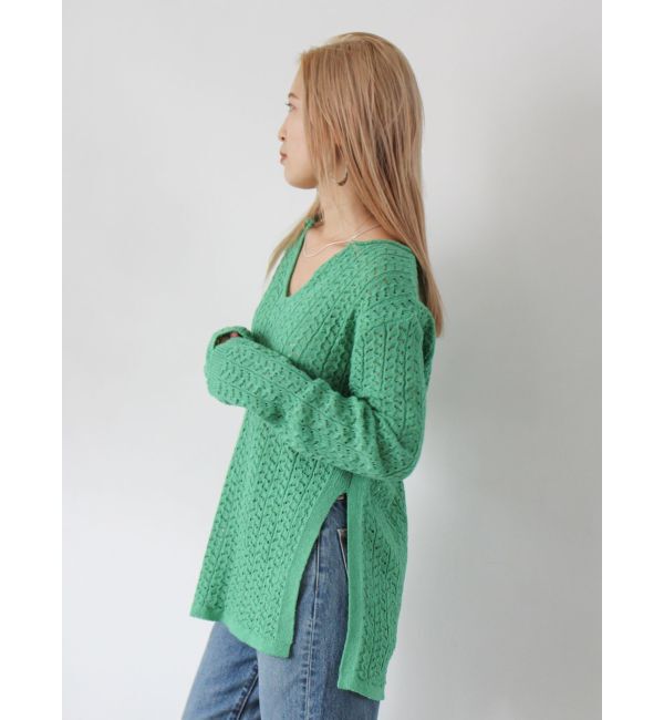 Ungrid「透かし編みルーズニット」|ニット・セーター|