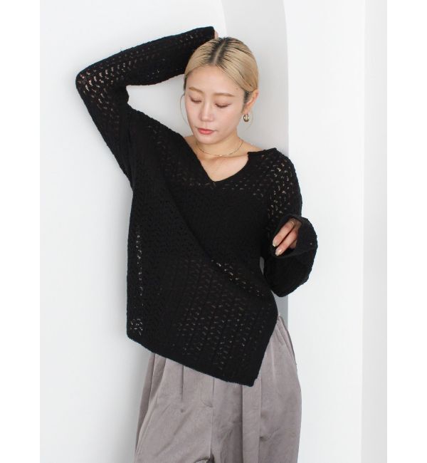 Ungrid「透かし編みルーズニット」|ニット・セーター|