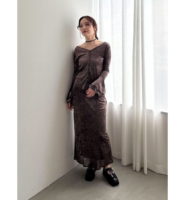 LAGUNAMOON「2WAYシアーメッシュベロアトップス」|Tシャツ・カットソー|