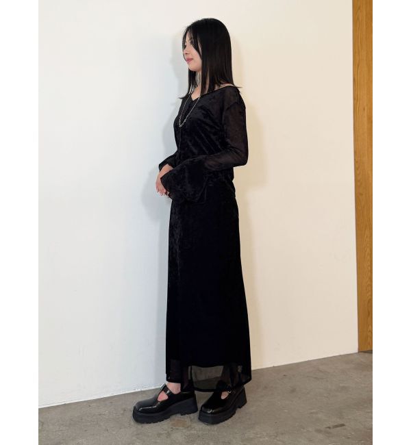 LAGUNAMOON「2WAYシアーメッシュベロアトップス」|Tシャツ・カットソー|