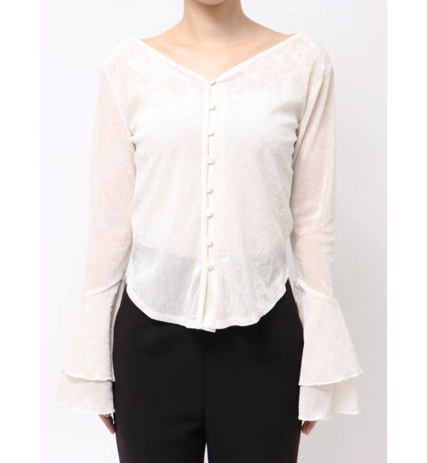 LAGUNAMOON「2WAYシアーメッシュベロアトップス」|Tシャツ・カットソー|