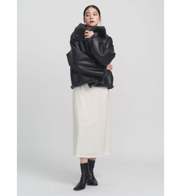 LAGUNAMOON「フェイクムートンスタンドカラーコート」|その他|