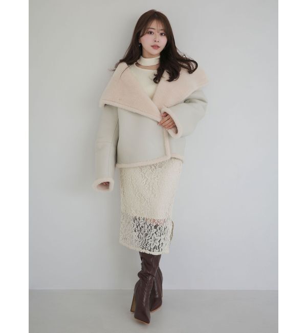 LAGUNAMOON「フェイクムートンスタンドカラーコート」|その他|