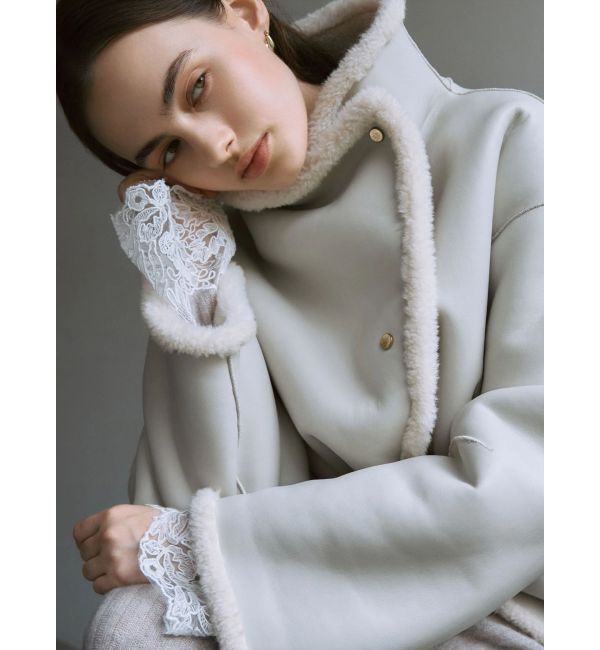 LAGUNAMOON「フェイクムートンスタンドカラーコート」|その他|