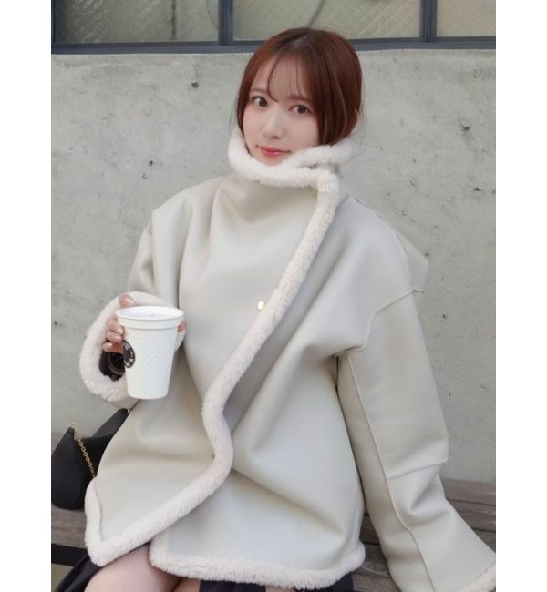 LAGUNAMOON「フェイクムートンスタンドカラーコート」|その他|