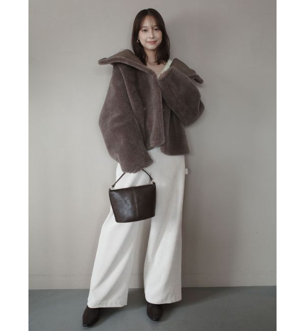 LAGUNAMOON「フェイクムートンスタンドカラーコート」|その他|