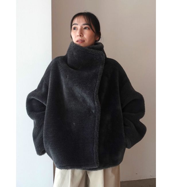 LAGUNAMOON「フェイクムートンスタンドカラーコート」|その他|