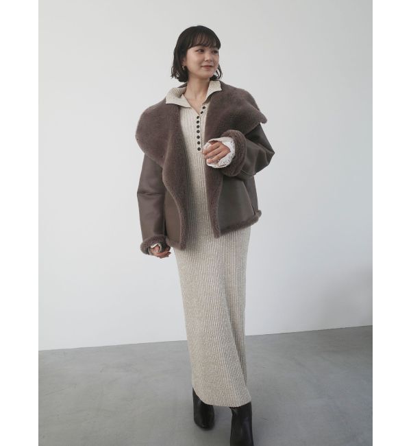 LAGUNAMOON「フェイクムートンスタンドカラーコート」|その他|