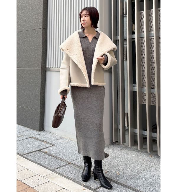 LAGUNAMOON「フェイクムートンスタンドカラーコート」|その他|