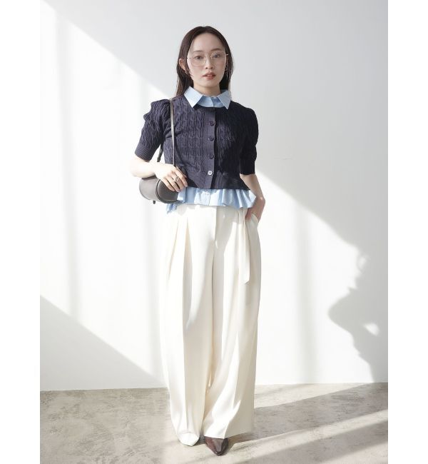 LAGUNAMOON「デタッチャブルペプラムニットカーディガン」|カーディガン|