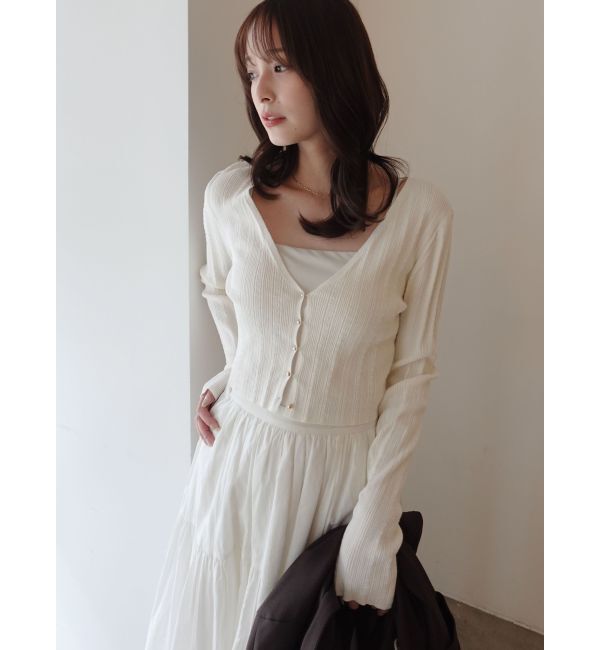 LAGUNAMOON「コットンアイレットニットカーディガン」|カーディガン|