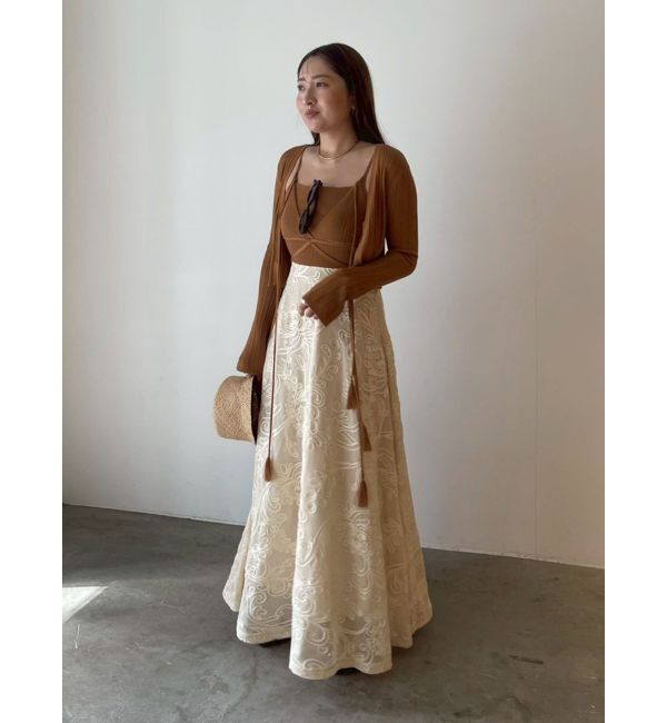 LAGUNAMOON「タッセルリボンリブカーディガン」|カーディガン|