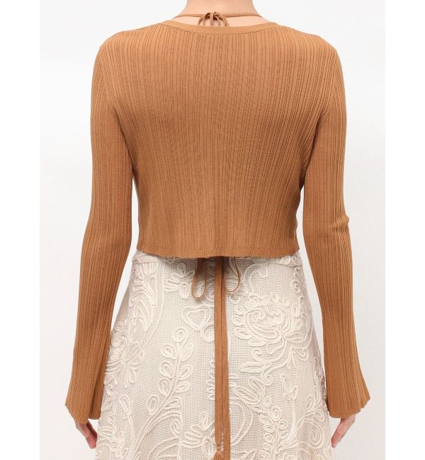 LAGUNAMOON「タッセルリボンリブカーディガン」|カーディガン|