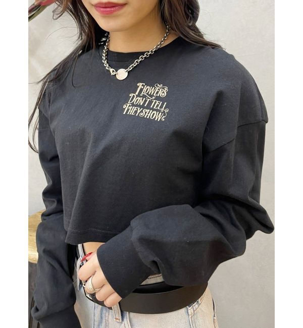 EVRIS「クロップドグラフィックロンT」|Tシャツ・カットソー|