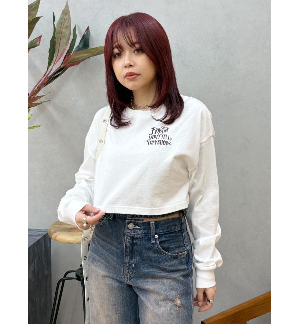 EVRIS「クロップドグラフィックロンT」|Tシャツ・カットソー|