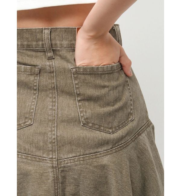 EVRIS「ランダムヘムミディーデニムスカート」|スカート|