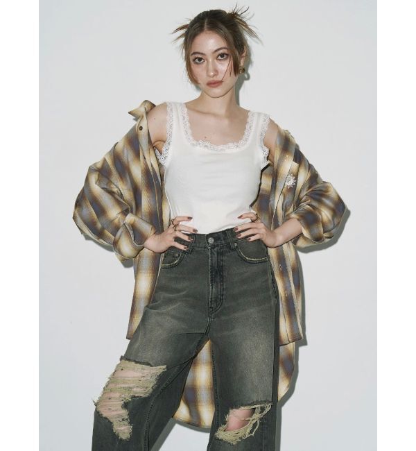 EVRIS「レースドッキングリブタンクトップ」|タンクトップ|