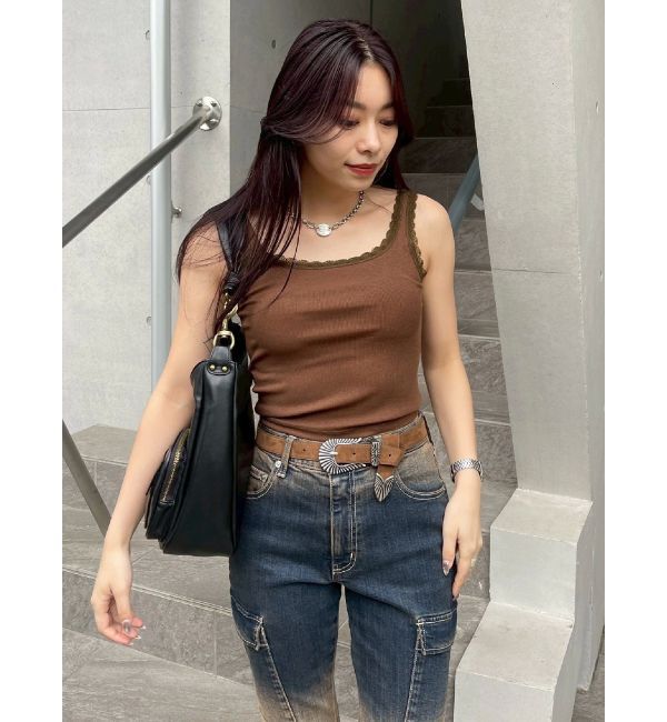 EVRIS「レースドッキングリブタンクトップ」|タンクトップ|