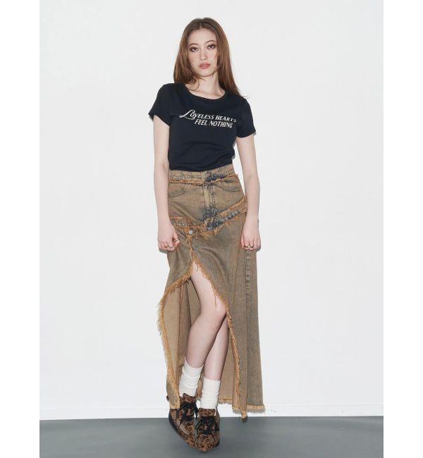 EVRIS「フリンジスリットロングデニムスカート」|スカート|