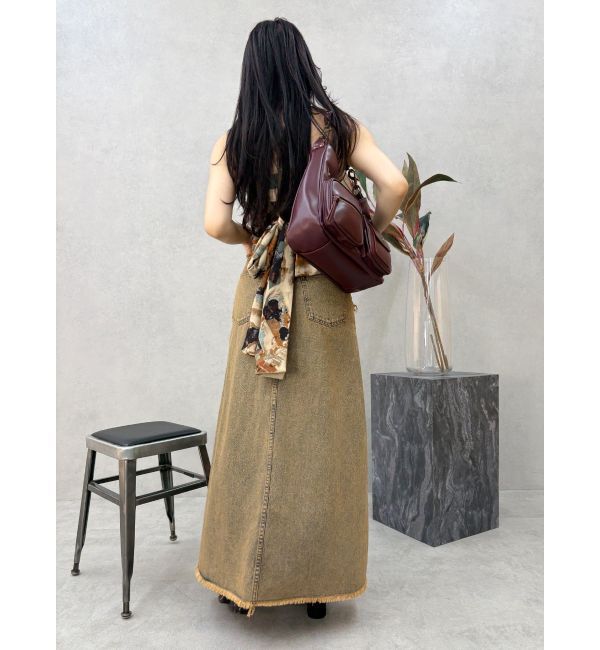 EVRIS「フリンジスリットロングデニムスカート」|スカート|